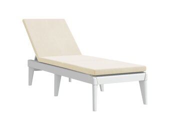 vidaXL Ligbed met kussen 186x60x29 cm polypropeen wit