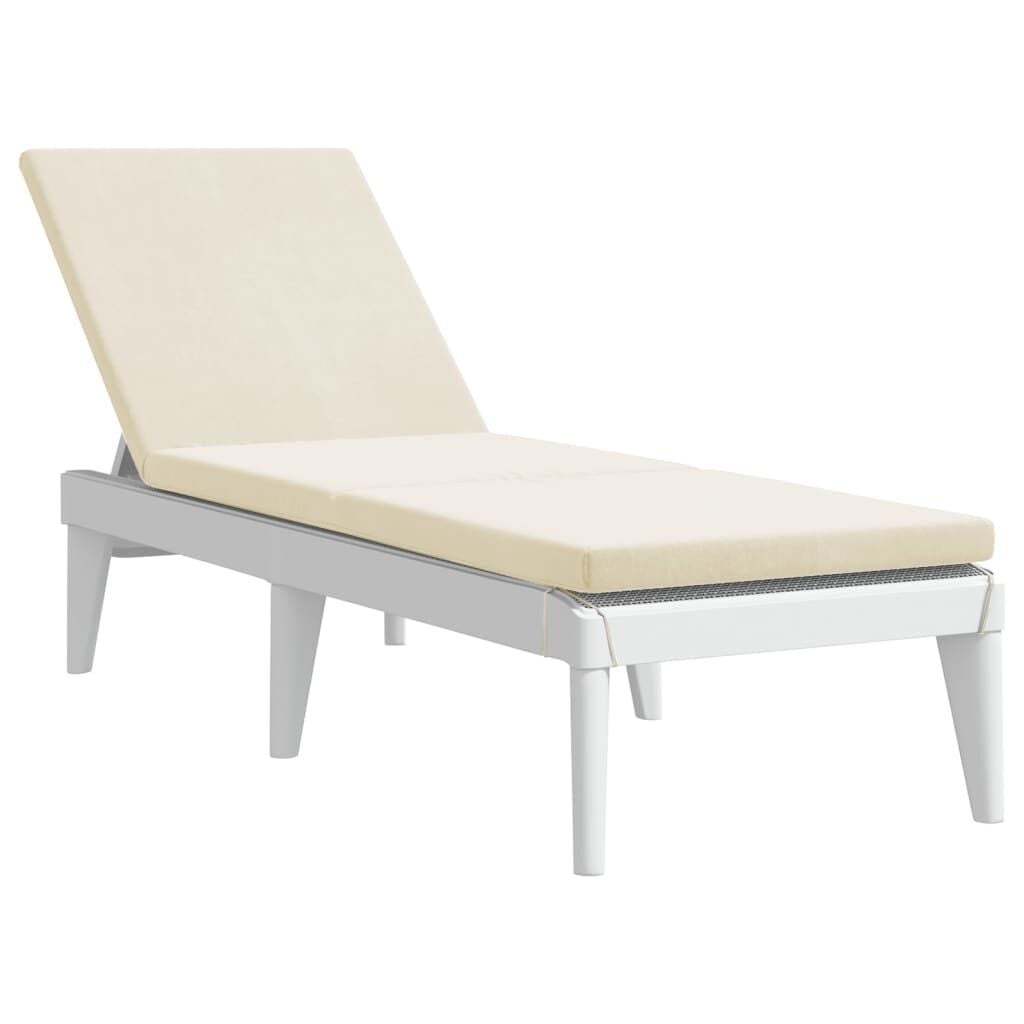 vidaXL Ligbed met kussen 186x60x29 cm polypropeen wit