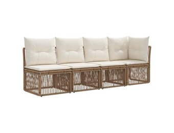 vidaXL 4-Zits Sofa met Linkerarm 4 st 4-Aantal zitplaatsen Beige