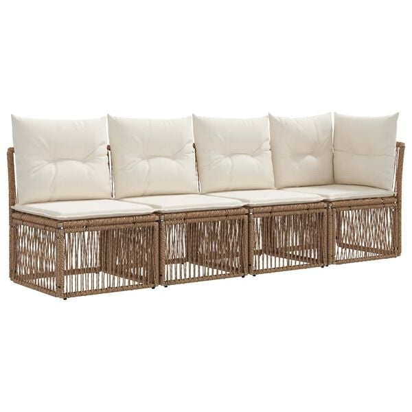 vidaXL 4-Zits Sofa met Linkerarm 4 st 4-Aantal zitplaatsen Beige