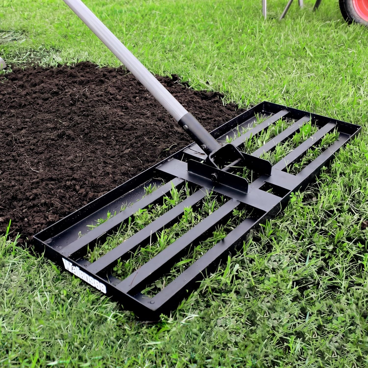 Walensee Gazon Egaliseerhark - 76 x 25 cm - 213 cm steel - Zwart