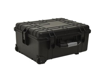 vidaXL Flightcase op wieltjes 58x45x27 cm PP zwart