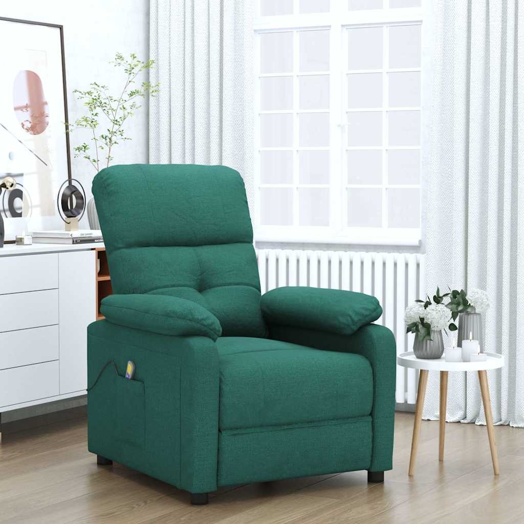 vidaXL Massagestoel stof donkergroen