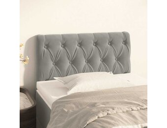 vidaXL Hoofdbord 80x7x78/88 cm fluweel lichtgrijs