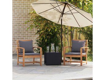 vidaXL Stoel met kussen 2 Stuk Bruin en Donkergrijs 65 x 60 x 76,5 cm