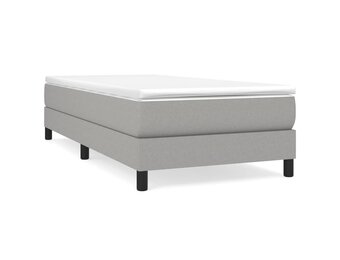 vidaXL Bedframe zonder matras 100x200 cm stof lichtgrijs