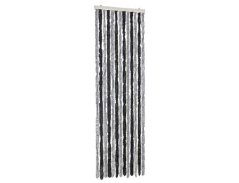 vidaXL Vliegengordijn 56x185 cm chenille grijs en zwart