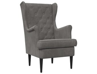 vidaXL Fauteuil Donkergrijs Fluweel