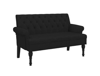 vidaXL Bankje met rugleuning 120x62x75,5 cm stof zwart