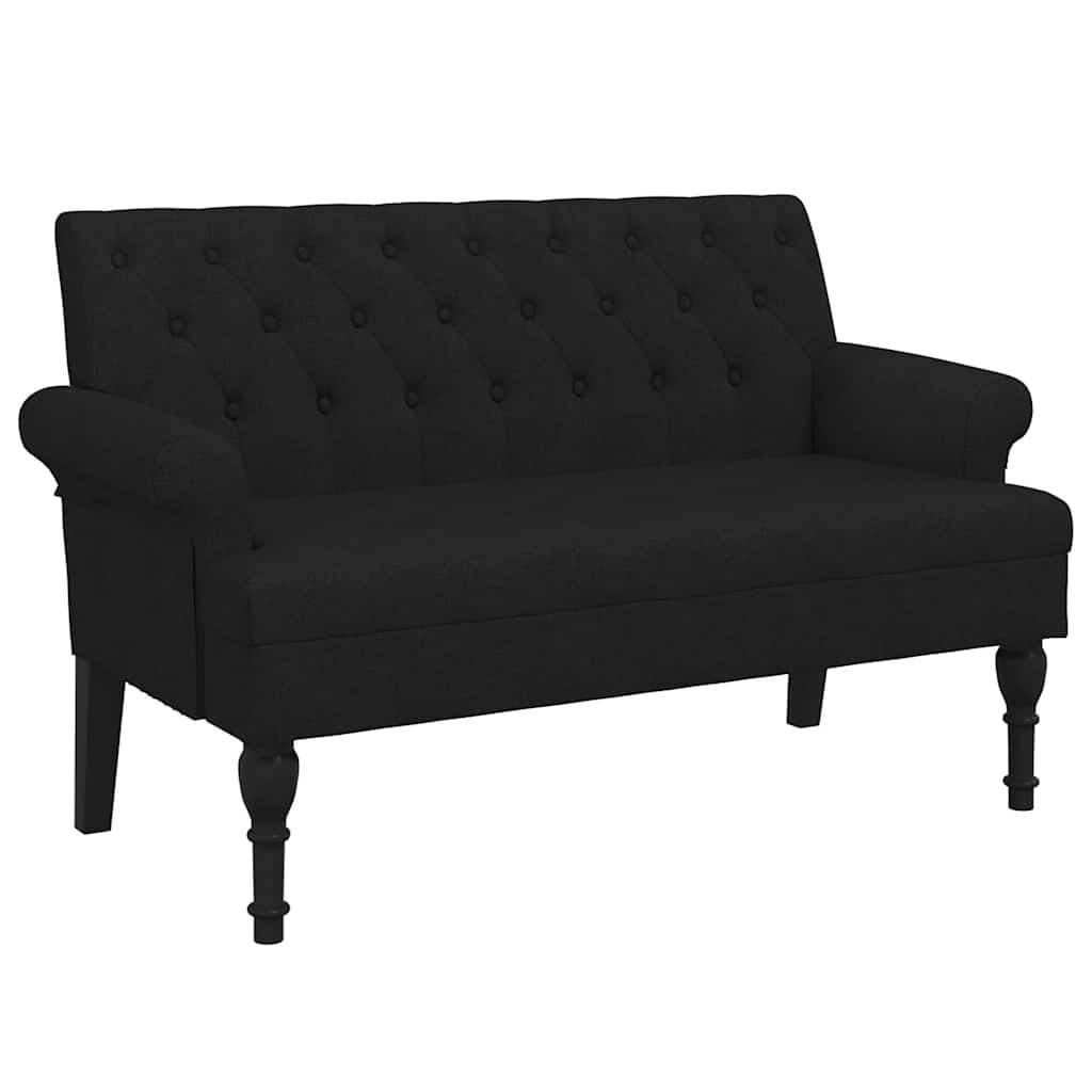 vidaXL Bankje met rugleuning 120x62x75,5 cm stof zwart