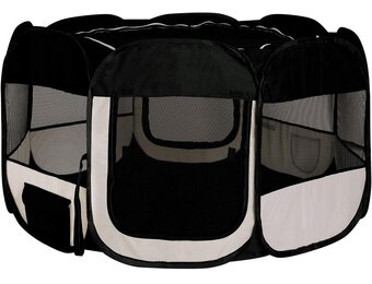 Puppyren Hondenren - Opvouwbaar - Ø 110cm - Zwart/Beige - 24% Korting!