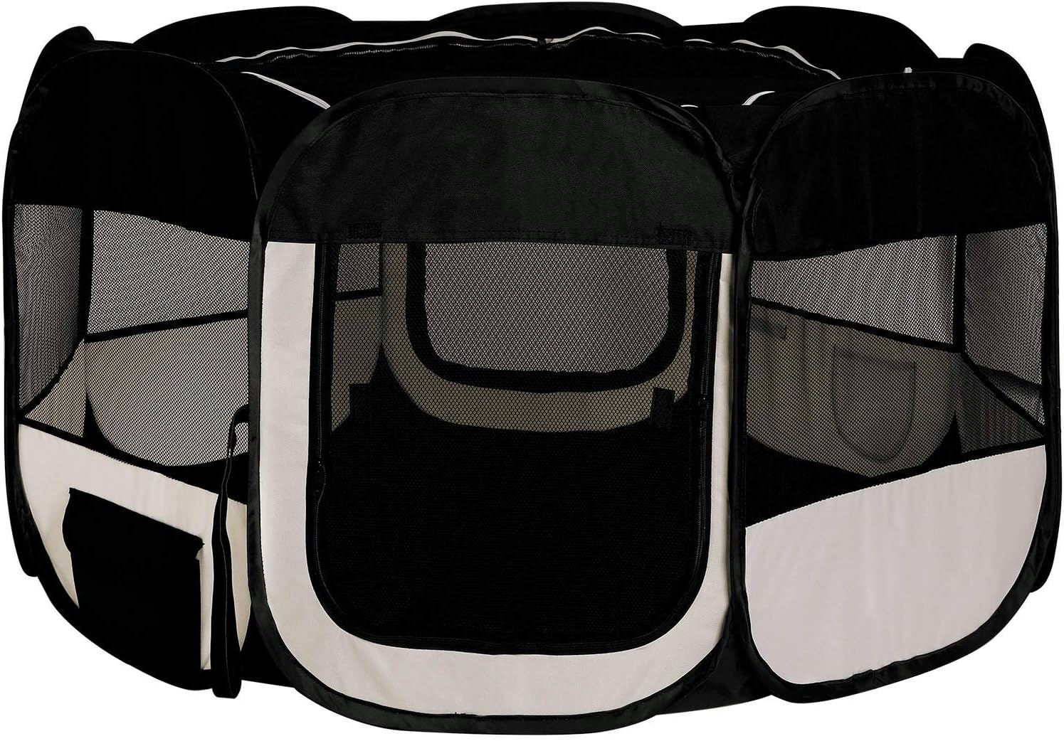 Puppyren Hondenren - Opvouwbaar - Ø 110cm - Zwart/Beige - 24% Korting!