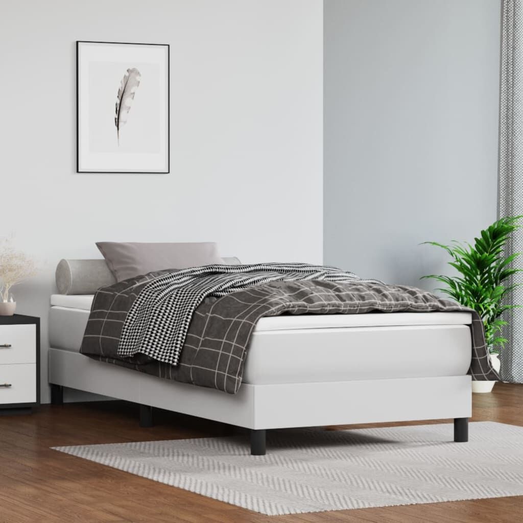 Wit Kunstleren Bedframe 90x190 cm - 24% Korting
