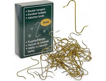 50 Gouden S-Haken Metaal 33mm - Kerstbal Decoratie Helper