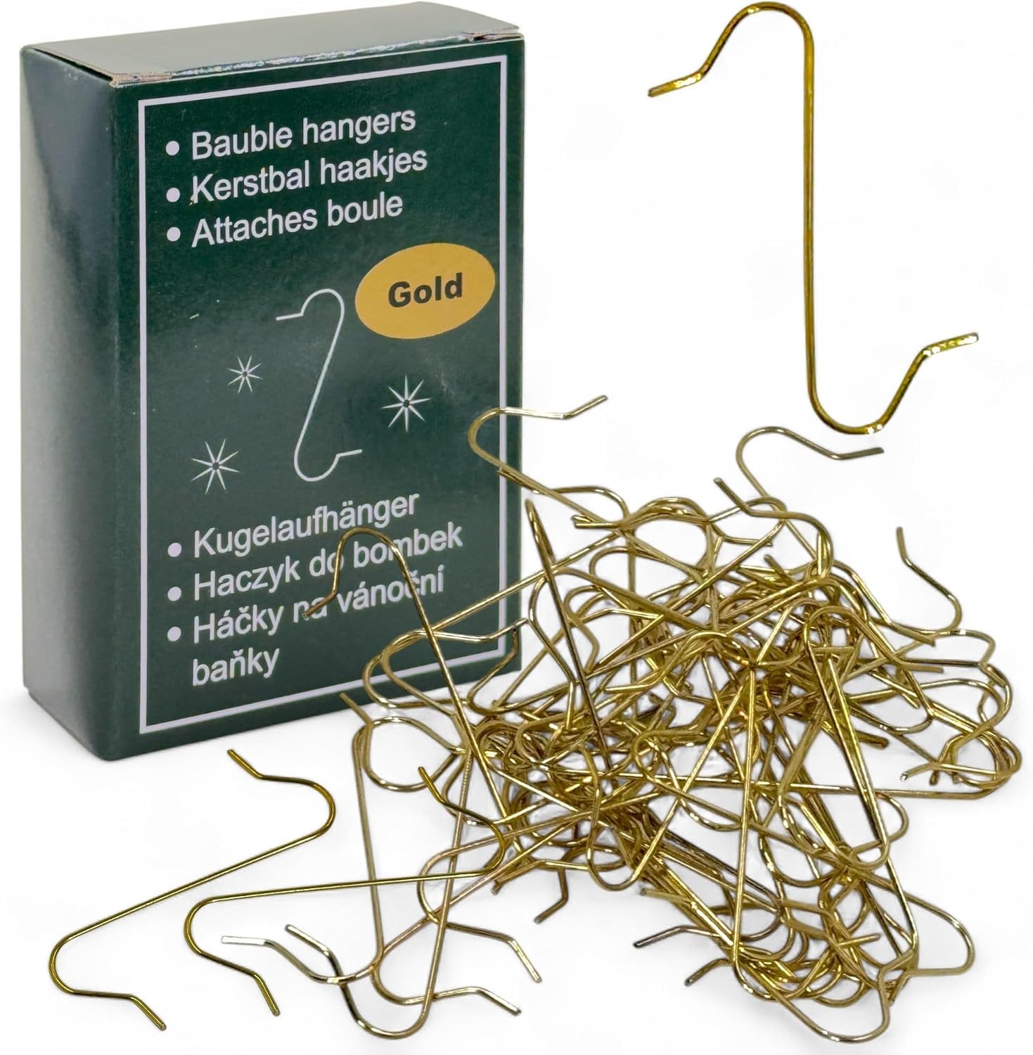 50 Gouden S-Haken Metaal 33mm - Kerstbal Decoratie Helper