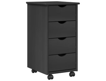 VidaXL Rollende Kast Grenenhout Grijs (34x39x65.5 cm) - 24% Korting