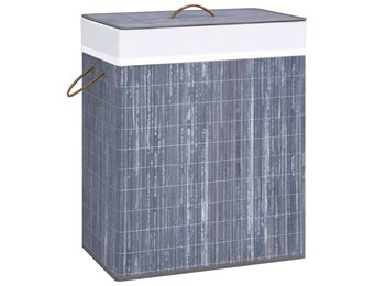 vidaXL Bamboe Wasmand met 2 Vakken - 100L Grijs (23% Korting!)