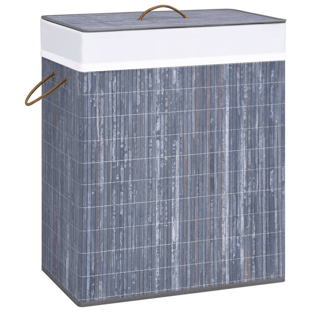 vidaXL Bamboe Wasmand met 2 Vakken - 100L Grijs (23% Korting!)
