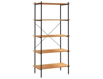 Opbergrek met 5 lagen, 80x40x163 cm, Zwart/Eiken, 25% Korting