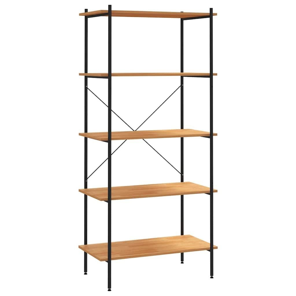 Opbergrek met 5 lagen, 80x40x163 cm, Zwart/Eiken, 25% Korting