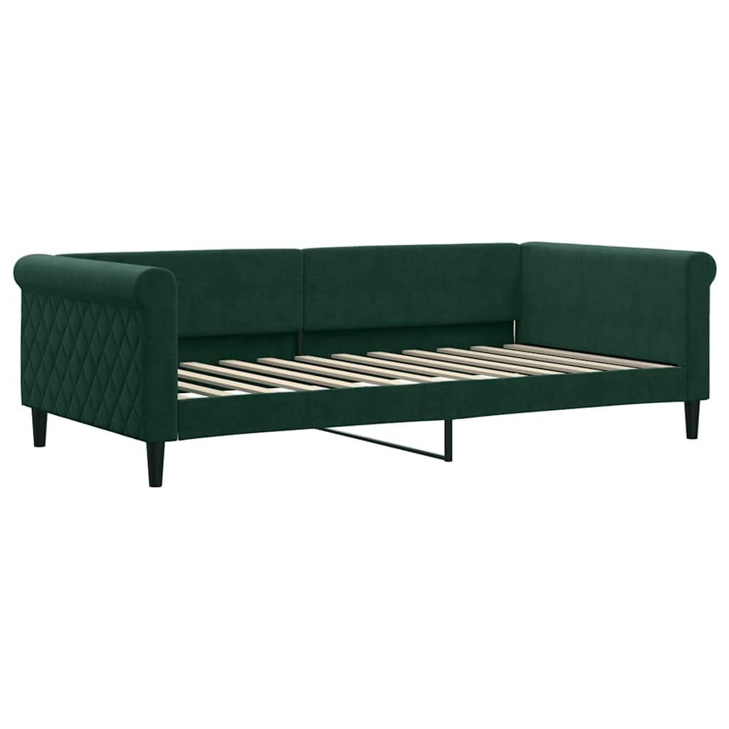 Slaapbank Donkergroen Fluweel 100x200 cm met 25% Korting