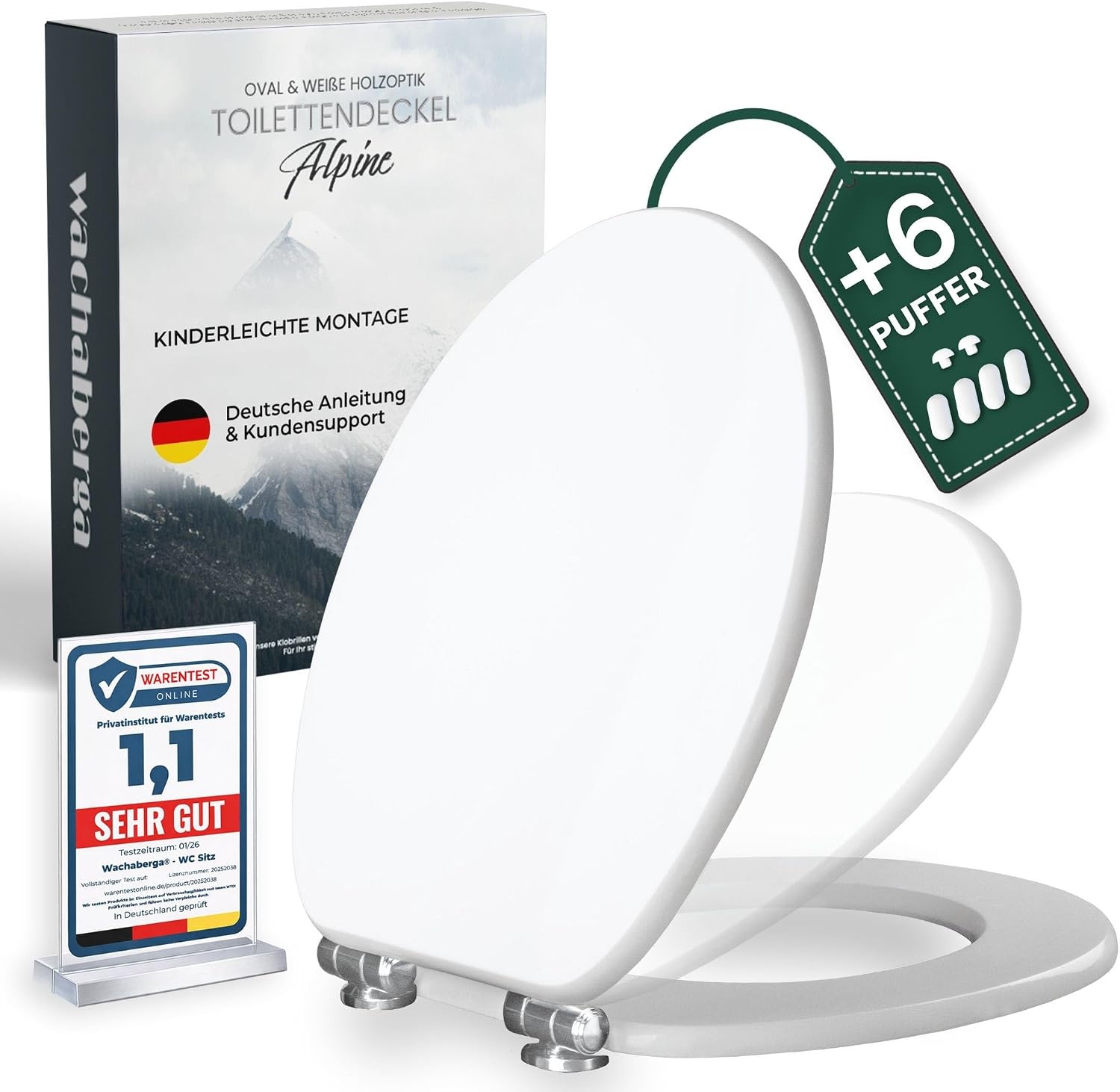 Luxe Toiletbril Wit - Soft-close - MDF - 43.5 x 37.7 cm - 19% Korting