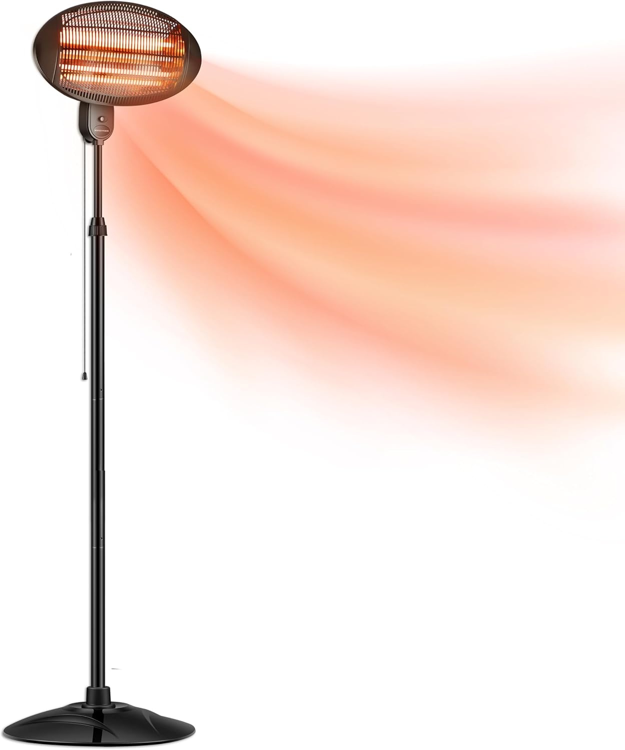 DONYER POWER 2 KW elektrische kwarts-tuin-terrasverwarmer, waterdicht, vrijstaand buiten