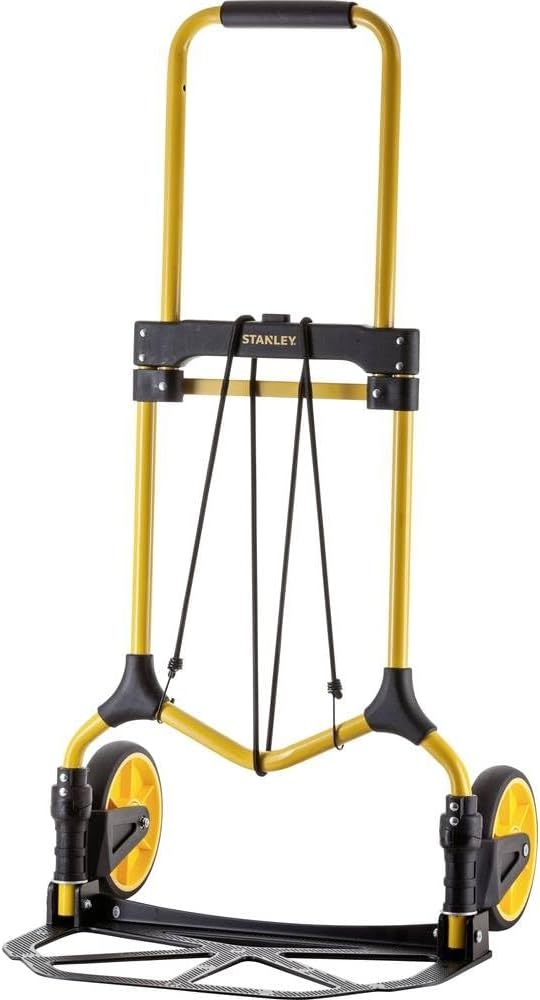 Stanley Opvouwbare steekwagen FT582, draagvermogen tot 90 kg, transportwagen, 50 x 45 x 98 cm, licht aluminium, zwart/geel - Maat SXWTD-FT582