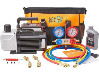 BACOENG vacuümpomp airconditioning set voor HVAC/AC koelmiddeloplading, airconditioning vullen manifold gauge set ideaal voor R32 R410A R407C