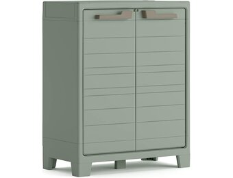 Keter Planet Outdoor kast met 2 verstelbare legplanken, van kunsthars, groen, 80 x 44 x 100 cm