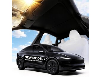 VION Zonnescherm voor Tesla Model Y 2025-2026 - Volledige Blackout - Zwart