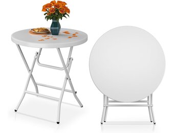 Ronde Klaptafel Buiten 80 cm Wit - 24% Korting