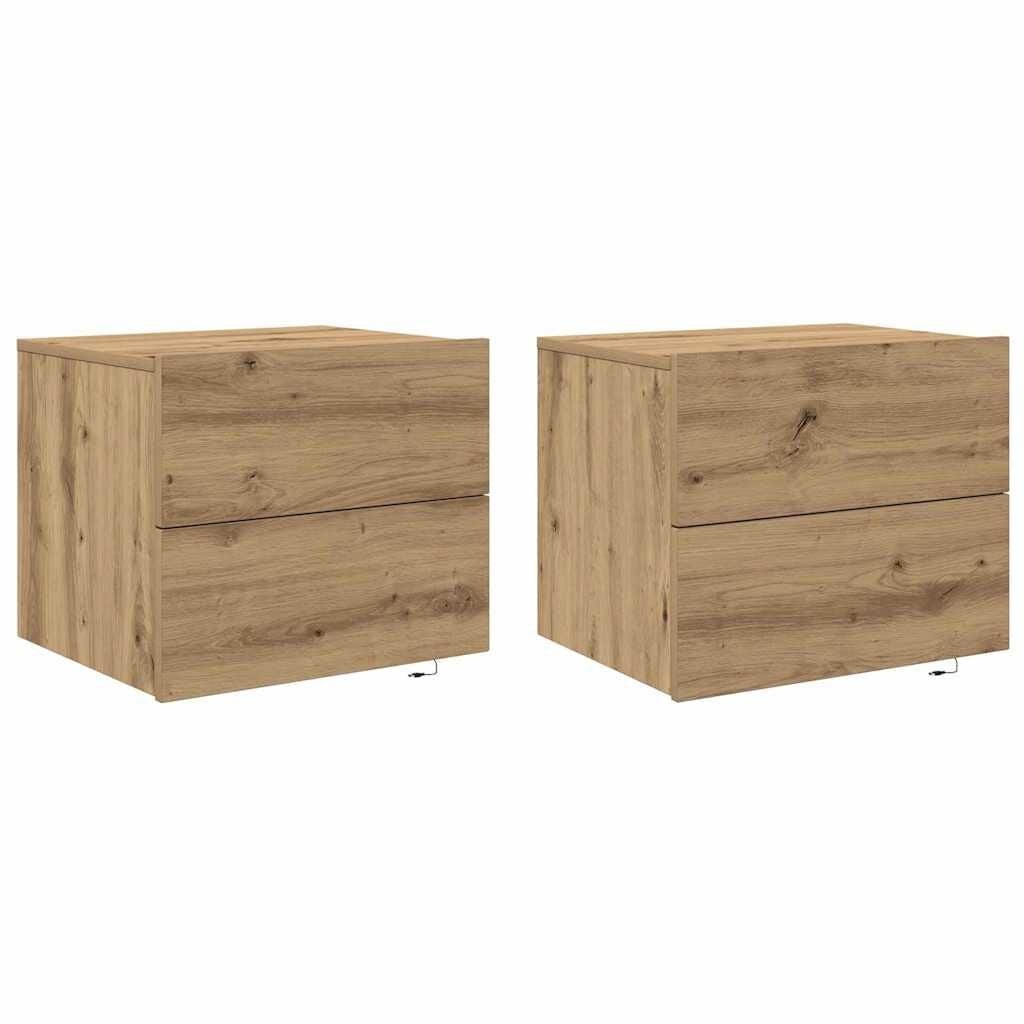 Nachtkastje Artisan Eiken met LED - 2 Laden - 25% Korting