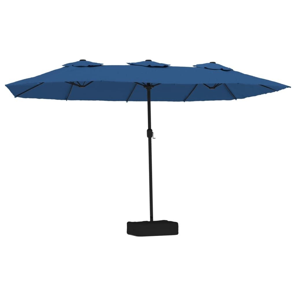 Dubbele Parasol 449x265 cm Azuurblauw met Voet - 25% Korting
