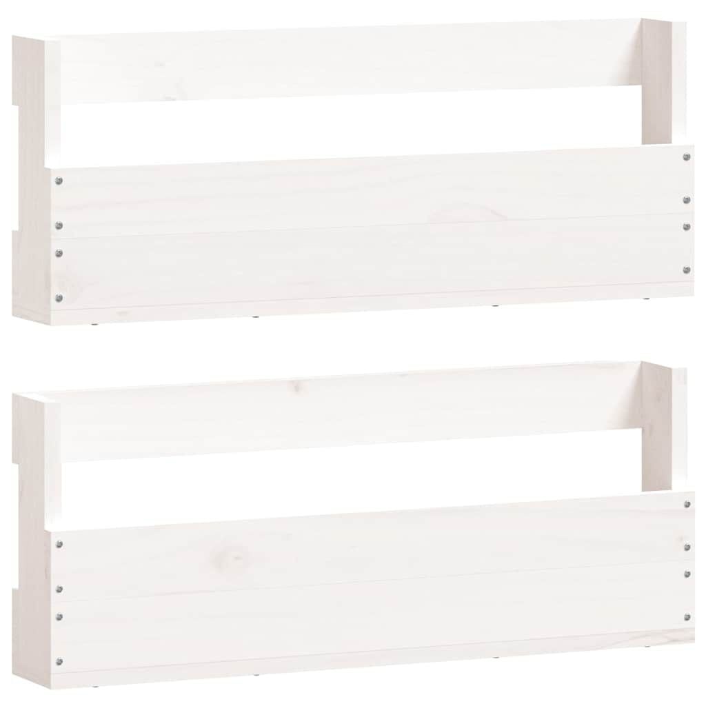 vidaXL Schoenenrekken Massief Grenenhout Wit (2 stuks) - 24% Korting