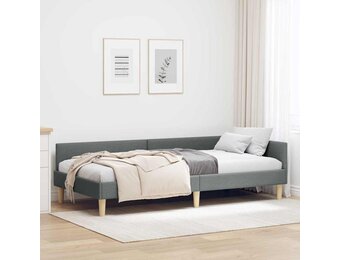 Hoekbedframe Donkergrijs Stof 90x200cm met 25% Korting