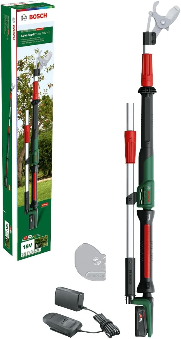 Accusnoeischaar Bosch AdvancedPrune 18V: 45mm takken, 600 knips incl. accu & verlengsteel (25% korting)