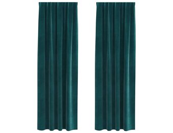 vidaXL Gordijnen Donkergroen Fluweel 2 stuks 140x225cm - 24% Korting