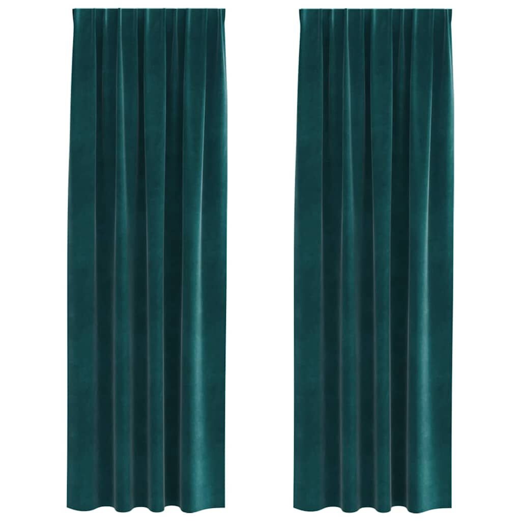 vidaXL Gordijnen Donkergroen Fluweel 2 stuks 140x225cm - 24% Korting