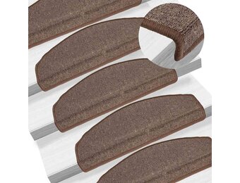 15x Halfronde Trapmatten Koffiebruin - 24% Korting