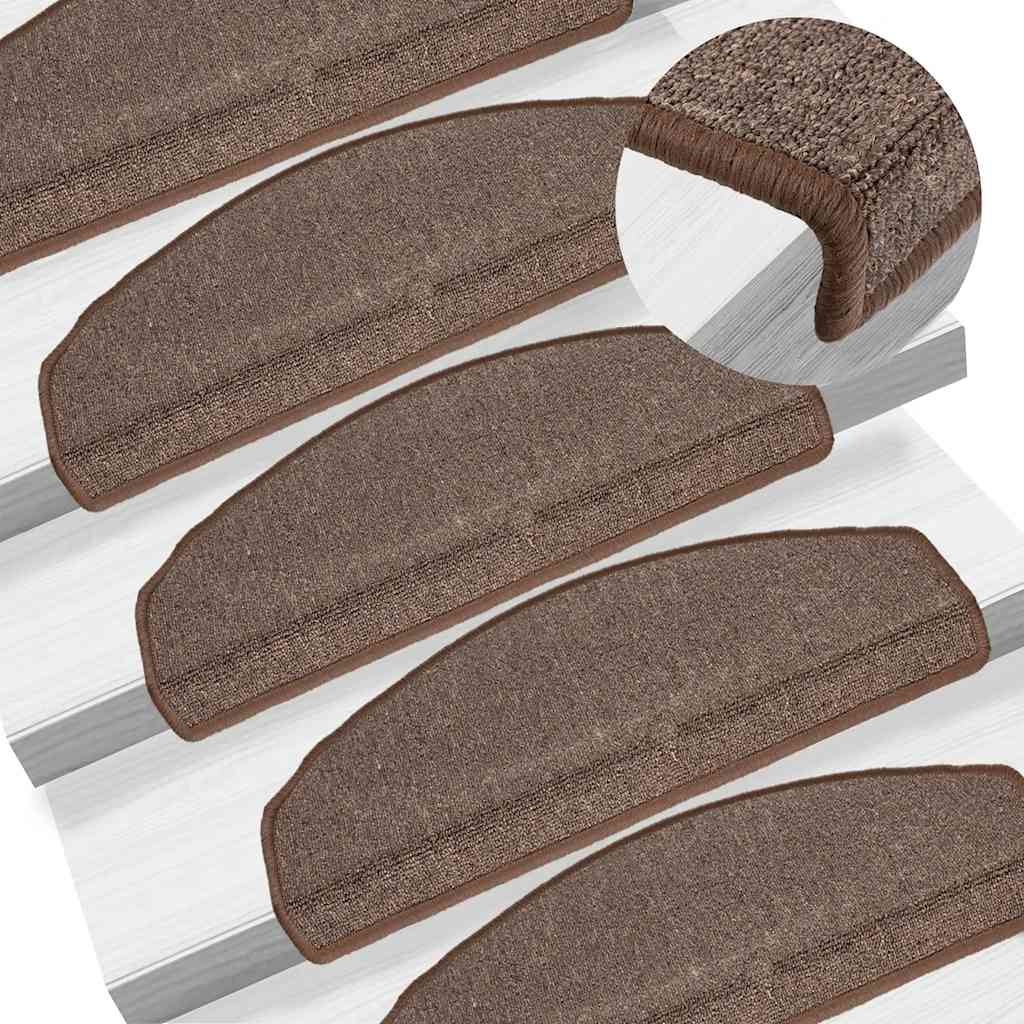 15x Halfronde Trapmatten Koffiebruin - 24% Korting