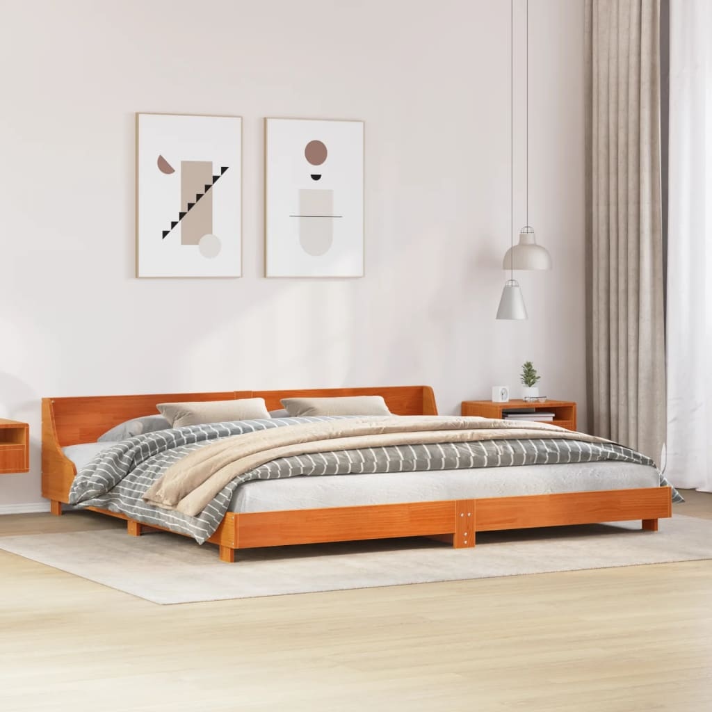 Massief Houten Bedframe Grenenhout Wasbruin 180x200 cm - 59% Korting