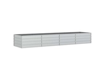 Verhoogde Plantenbak Gegalvaniseerd Staal 320x80x45 cm Zilver (48% Korting)