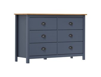 vidaXL Dressoir Hill Grenenhout Grijs 125x40x80 cm - 25% Korting