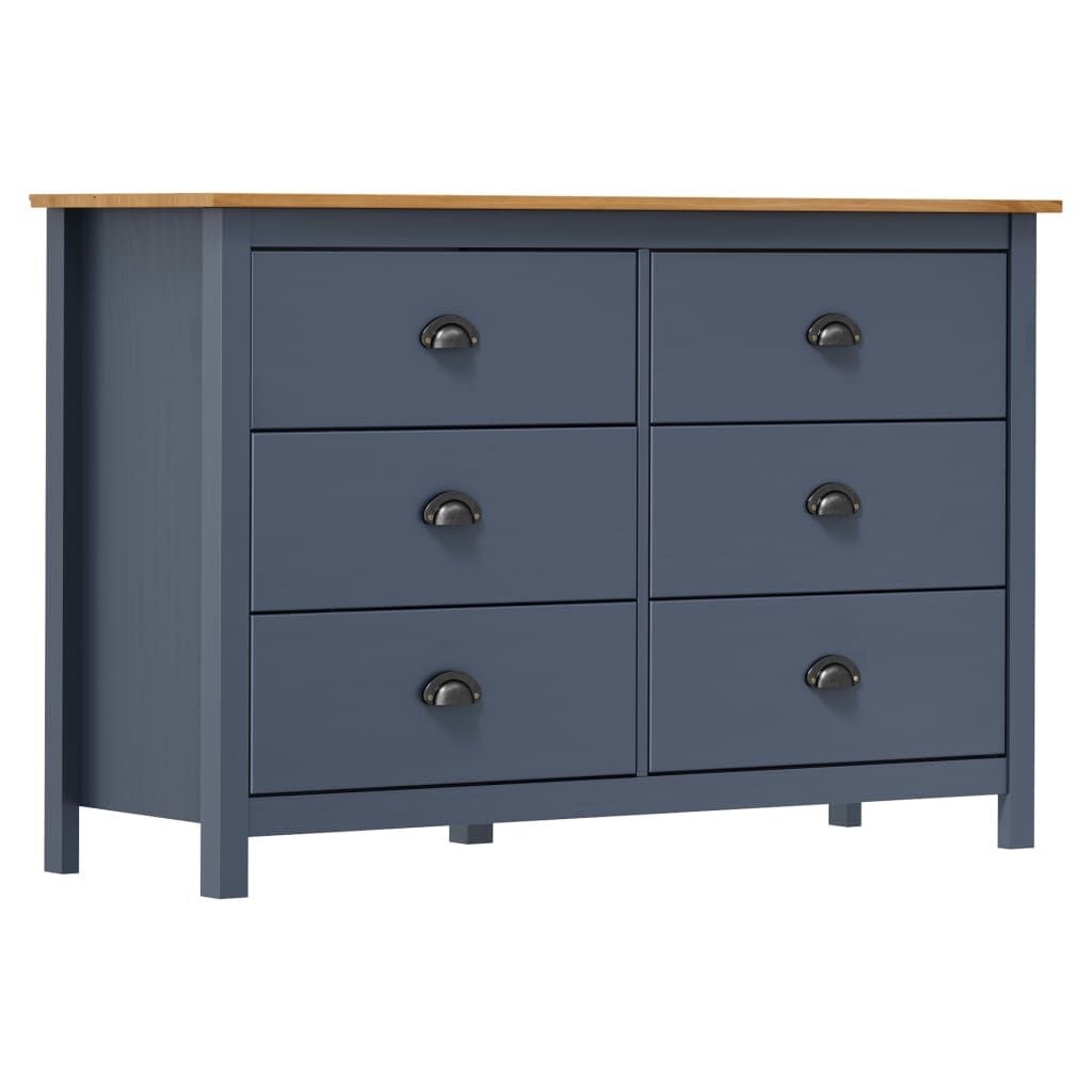 vidaXL Dressoir Hill Grenenhout Grijs 125x40x80 cm - 25% Korting