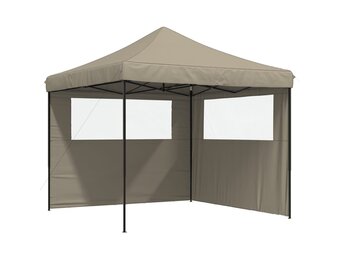 Inklapbare Partytent met Zijwanden Taupe - 25% Korting