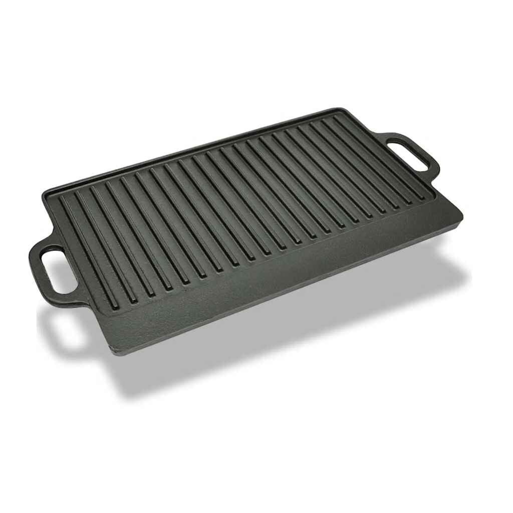 Dubbelzijdige Gietijzeren Grillplaat 50x23 cm - 23% Korting