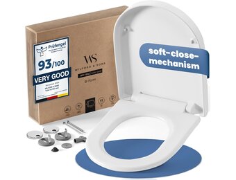 D-Vorm Toiletbril Soft Close Duroplast - Wit - 23% Korting