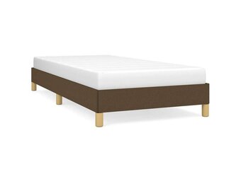 vidaXL Bedframe zonder matras 90x190 cm stof donkerbruin