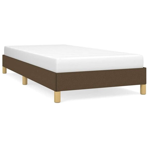 vidaXL Bedframe zonder matras 90x190 cm stof donkerbruin